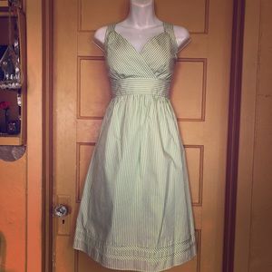 👗 APNY green striped 50s retro style dress sz 10